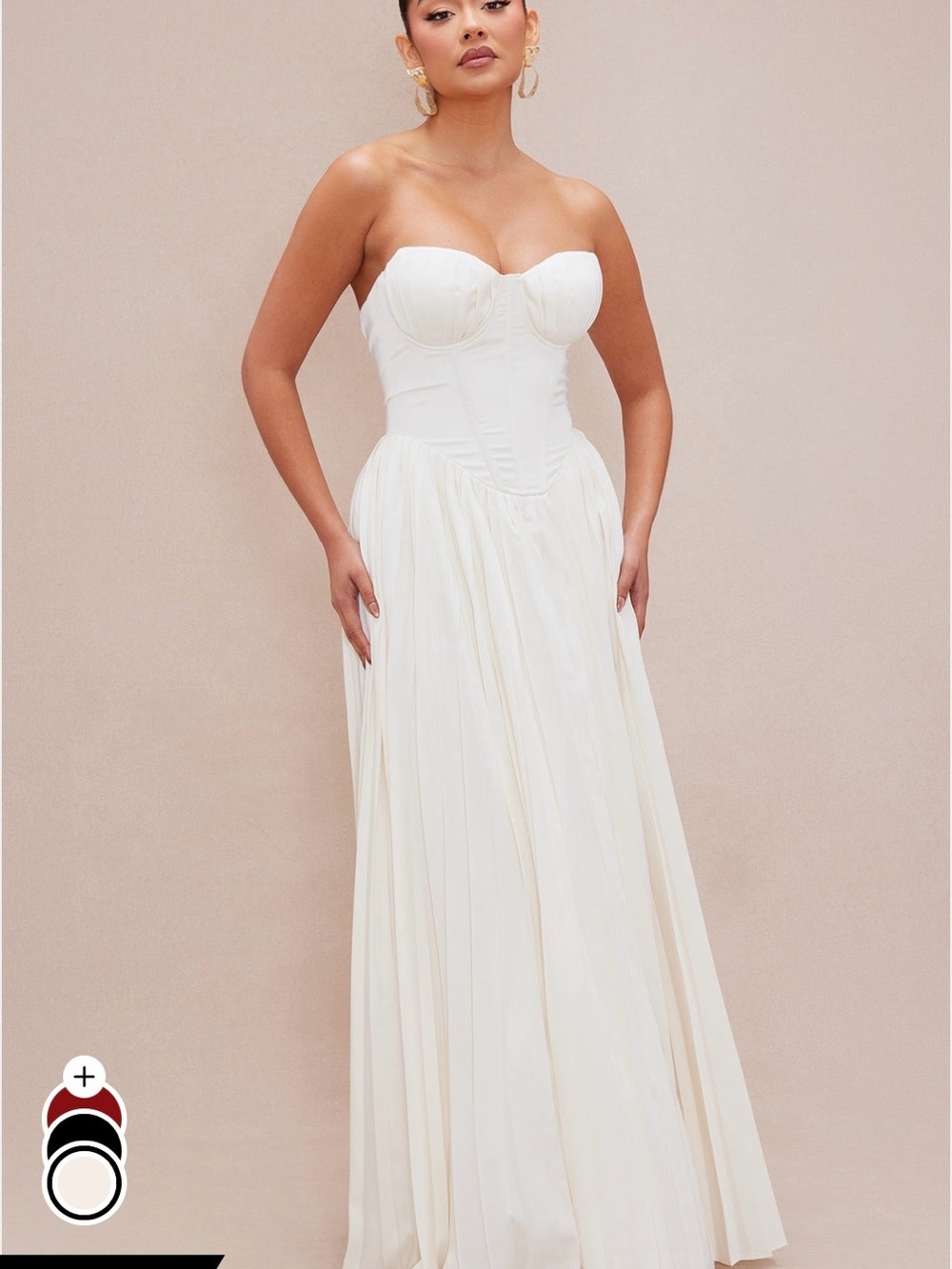 Fashion Nova Strapless Corset Maxi Dress in Ivory
